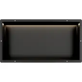 Guido Gusto Mat Zwart RVS Inbouwnis 30x60x10cm met tegelflens en RGB verlichting