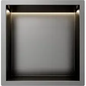 Guido Gusto Gun Metal RVS Inbouwnis 30x30x10cm met RGB verlichting