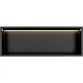 Guido Gusto Mat Zwart RVS Inbouwnis 30x90x10cm met RGB verlichting