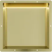 Guido Gusto Mat goud RVS Inbouwnis 30x30x7cm met tegelflens en RGB verlichting
