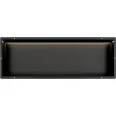 Guido Gusto Mat Zwart RVS Inbouwnis 30x90x10cm met tegelflens en RGB verlichting