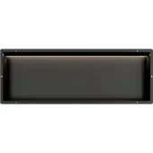 Guido Gusto Mat Zwart RVS Inbouwnis 30x90x7cm met tegelflens en RGB verlichting