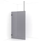 Maxaro Diamond Inloopdouche | 110 cm Zwart chroom Rookglas Vaste wand