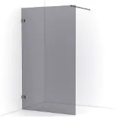 Maxaro Diamond Inloopdouche | 110 cm Zwart metaal Rookglas Vaste wand