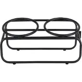 District 70 BUTLER - Verhoogde Voerbakstandaard voor Katten - Handgemaakt van staal - Zwart - 30 x 14 x 12,5 cm