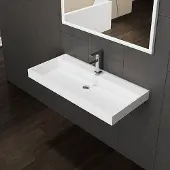 Sanilux Wastafel 60 cm Solid Surface Met 1 Kraangat Wit