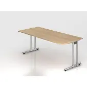 Hjh OFFICE PRO NANO 19 S - 180 x 80 Eiken/Zilver
