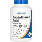 Nutricost , Pantothenzuur, 500 mg, 240 capsules