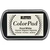Jacquard inktkussen Frost White pigment voor knutselen en schilderen.