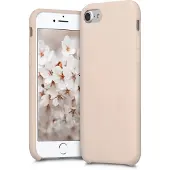 Kwmobile telefoonhoesje geschikt voor Apple iPhone SE (2022 / 2020) / iPhone 8 / 7 - Hoesje met siliconen coating - Smartphone case in mat roségoud
