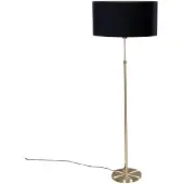 QAZQA Vloerlamp goud met ovale velours kap zwart 50 cm - Parte