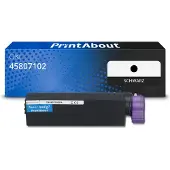PrintAbout Toner 45807102 Zwart geschikt voor OKI