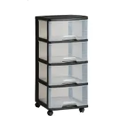 Keter Plateau - VB 771319 - 4 x 20 L - Kunststof - Zwart - Met wielen