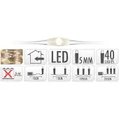 Nampook 10 stuks! Zilverdraad 40 LED warm wit