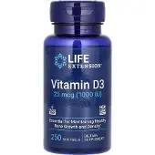 Life Extension , Vitamine D3, 25 mcg (1,000 IU), 250 Softgels