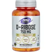 Now - D-Ribose, 750 mg - 120 vegetarische capsules