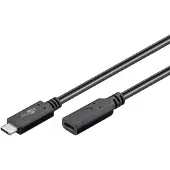 Goobay USB-C male - USB-C female verlengkabel | 1m zwart - 9550230