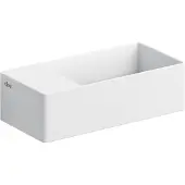 Clou New Flush 3 Fontein 35x18cm Aluite - Voorbewerkt Kraangat - Links - Mat Wit - 8717462011131 - Rechthoekig - Wastafels, Fonteinen, Vrijhangende