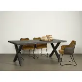 Tower Living Xara Live-edge dining table 180x90 - top 5 (Zwart, 180x90x78cm)