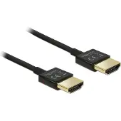 DeLOCK 85117 HDMI-kabel HDMI Aansluitkabel HDMI-A-stekker 0.25 m Zwart Vergulde steekcontacten, 4K UHD, Verdraaid, Afgeschermd (drievoudig)