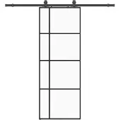 vidaXL Schuifdeur met beslag, zwart, 76x205 cm, veiligheidsglas