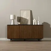 Livin24 Dressoir Haley zwart/rustiek eiken 160 cm