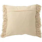 J-Line Kussen breeze franjes katoen creme