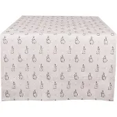 Clayre & Eef Tafelloper 50x140 cm Beige Grijs Katoen Konijn