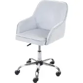 Mendler Bureaustoel -F82, bureaustoel directiedraaistoel, retro design fluweel ~ grijs