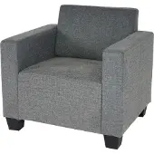 Mendler Loungestoel Lyon, stof/textiel ~ grijs