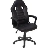 MCW Bureaustoel -F59, bureaustoel bureaustoel racestoel gamestoel, kunstleer ~ zwart