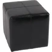 MCW Kubuszitje Krukje Onex, leer + kunstleer, 36x36x36cm MVG-gecertificeerd ~ zwart