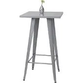 MCW Hoge tafel -A73, bistrotafel bartafel, metaal industrieel ontwerp 105x60x60cm ~ grijs