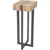 Mendler Bloementafel -A15, bloemenstandaard bloemenzuil, dennenhout rustiek massief MVG-gecertificeerd 100x32x32cm