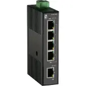LevelOne ies-0500 fast ethernet unmanaged switch [5x 10/100mbps rj45, qos, ip30, din-rail]