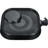 Blaupunkt GRT601 contactgrill, zwart, vierkant, met draaiknoppen, 400 x 400 mm, verwarming, vermogen: 1500 W