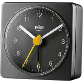 Braun Classic Reiswekker Analoge Klok met Snooze en Licht, Compact, Stil Quartz, Crescendo Alarm, Model BC02XB.