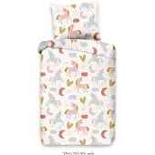 Muller Textil Good Morning Kinderdekbedovertrek "Unilove" - Multi - (120x150 cm) - 100% Katoen