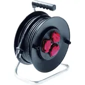 Bachmann kabelhaspel met geaarde stopcontacten, 3-voudig 230VAC, IP44, 25 m