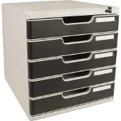 Exacompta Office Ladekastje Kunststof Zwart 5 Lades 28,8 x 35 x 32 cm