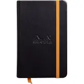 Rhodia Notitieboek A6 Gelinieerd Gebonden PU Harde rug Zwart Niet geperforeerd
