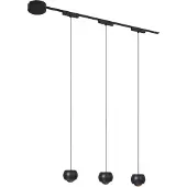 QAZQA Modern railsysteem met 3 zwarte pendellampen 1-fase - Magnetic Lance