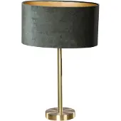 QAZQA Tafellamp messing met ovale velours kap groen 35cm - Simplo