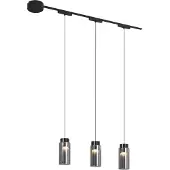 QAZQA Modern railsysteem met 3 zwarte pendellampen 1-fase - Magnetic Vance