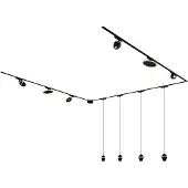 QAZQA Railsysteem met 10 lampen zwart 1-fase - Magnetic Eggy Puk