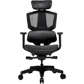 Cougar Argo One, gamingstoel voor pc, draagvermogen 150 kg, met mesh-zitting, mesh-rugleuning, zwart, zwart