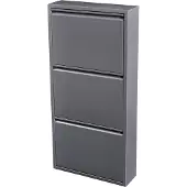 En.casa Schoenenkast Sokndal 3 kleppen grijs 104x50x15 cm []
