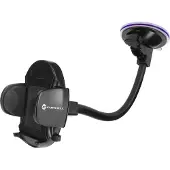 Forcell , Ovale Autohouder met Zuignap Lange Flexibele Arm 27 cm, Zwart