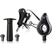 VacuVin Vacu Vin Wine Set Air Deluxe 5-delig – Complete Wijncadeauset – Kurkentrekker, Beluchter, Wine Saver en 2 Wijnstoppers