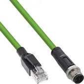 InLine M12 4-pins D-gecodeerd (m) - RJ45 (m) industriële netwerkkabel | CAT5e | PUR | 5 meter
